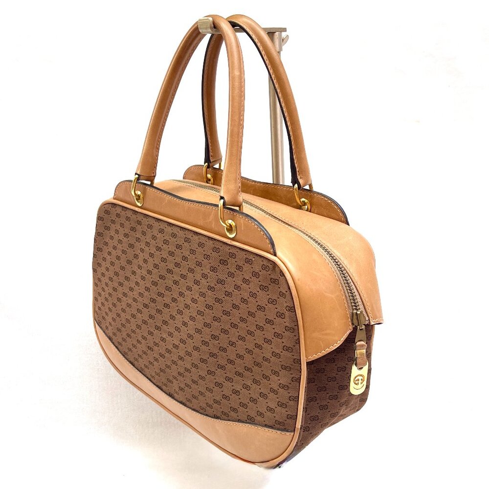 Gucci Micro GG Monogram canvas/leather vintage handbag - Picture 2 of 14